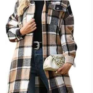 Cozy Plaid Jacket New Size S